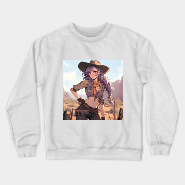 cowboy girl Crewneck Sweatshirt by WabiSabi Wonders